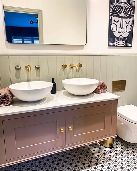 Farrow and Ball Blue Gray 91 bathroom