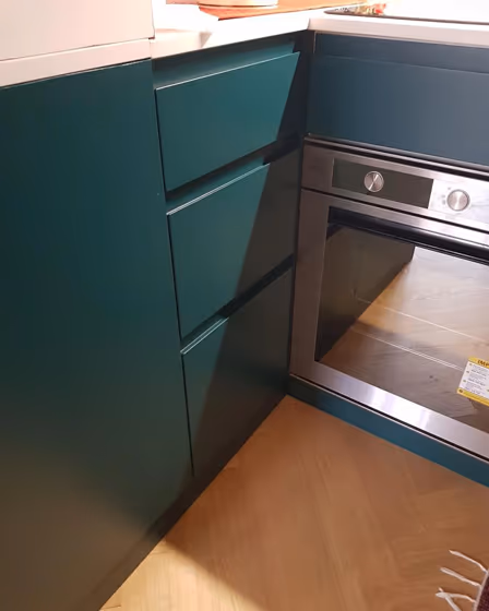 RAL Classic Blue green RAL 6004 kitchen cabinet