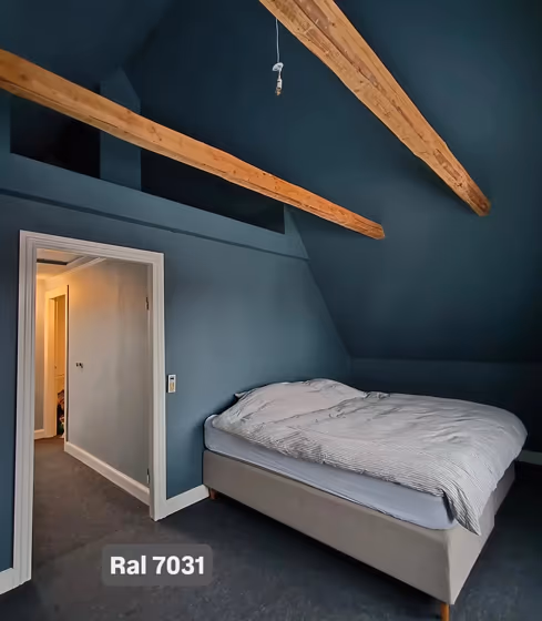 RAL Classic Blue grey bedroom review