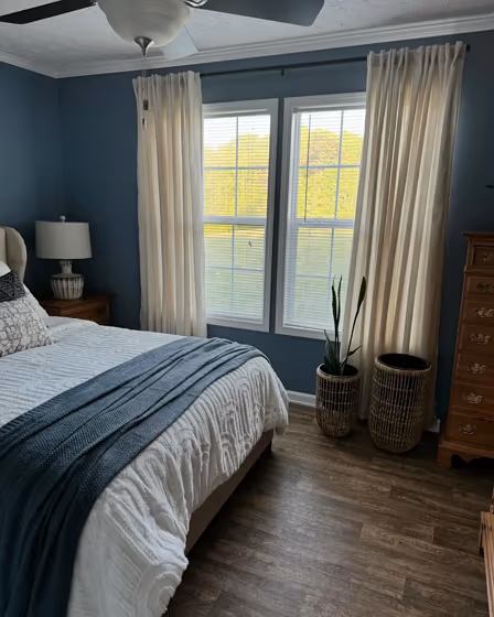 Sherwin Williams Bracing Blue bedroom