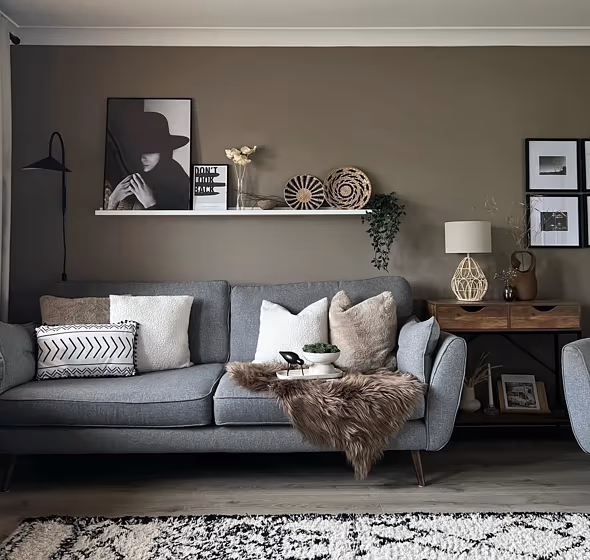 Dulux Brave Ground boho living room