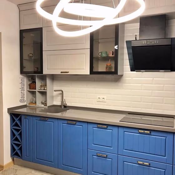 RAL 5007 kitchen cabinets paint