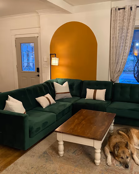 Sherwin Williams Butterscotch Living Room Painted Arch