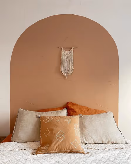 Arc painted color block design Behr Canyon Dusk
