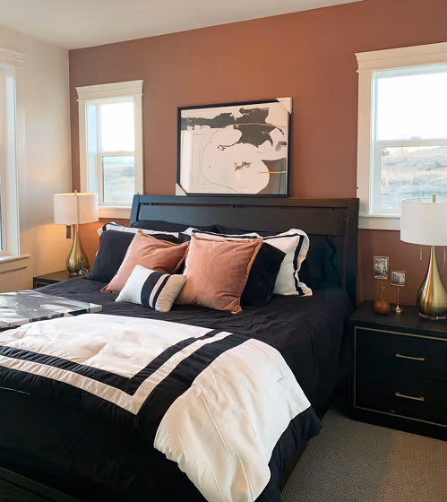Sherwin Williams Cavern Clay Bedroom Accent Wall