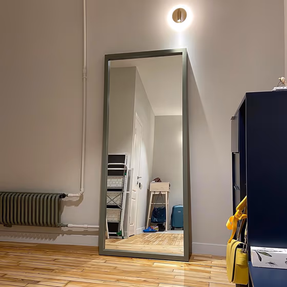 RAL Classic Cement grey RAL 7033 mirror and heat radiator