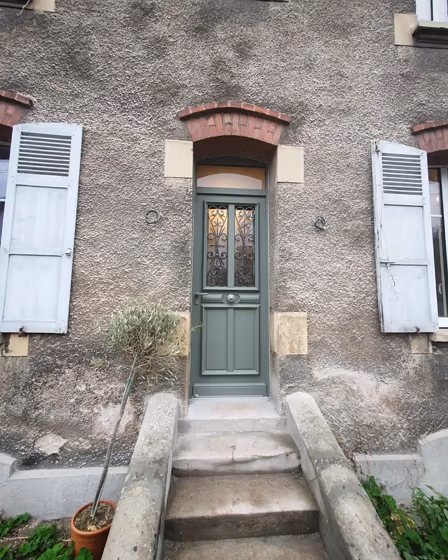 RAL Classic Cement grey RAL 7033 front door