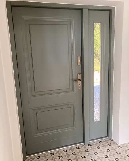 RAL Classic Cement grey RAL 7033 front door