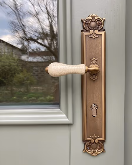 RAL Classic Cement grey RAL 7033 front door