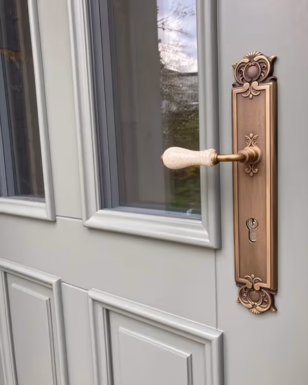 RAL Classic Cement grey RAL 7033 front door