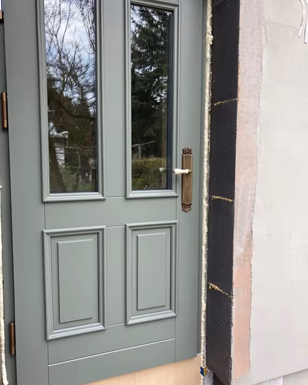 RAL Classic Cement grey RAL 7033 front door