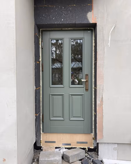 RAL Classic Cement grey RAL 7033 front door