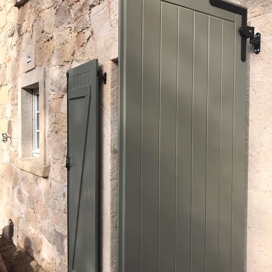 RAL Classic Cement grey RAL 7033 exterior window shutters