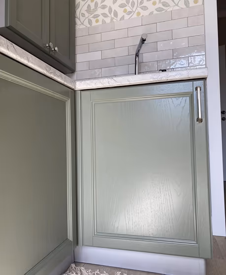 RAL Classic Cement grey RAL 7033 used on kitchen cabinet