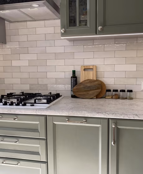 RAL Classic Cement grey RAL 7033 kitchen cabinet