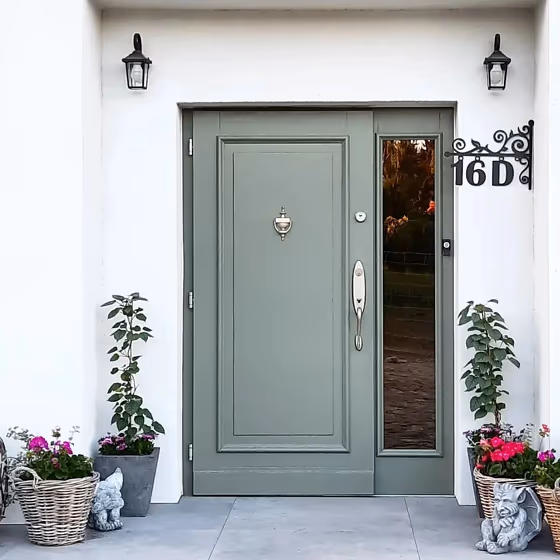 RAL Classic Cement grey RAL 7033 front door