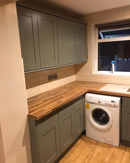 RAL Classic Cement grey RAL 7033 kitchen cabinets