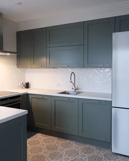 RAL Classic Cement grey RAL 7033 kitchen cabinets