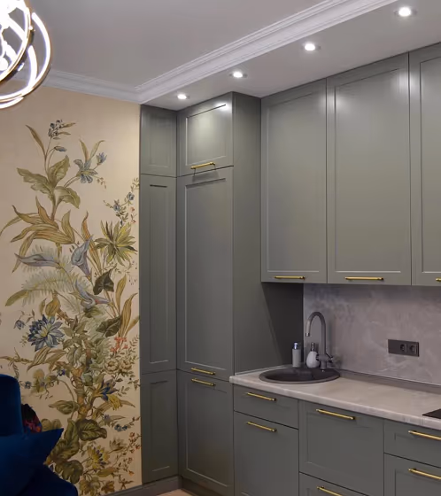 RAL Classic Cement grey RAL 7033 kitchen cabinets