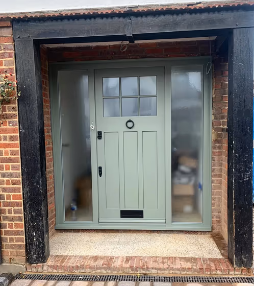 RAL Classic Cement grey RAL 7033 front door