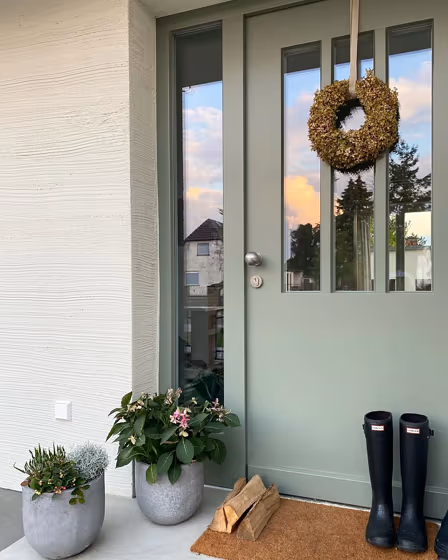 RAL Classic Cement grey RAL 7033 front door