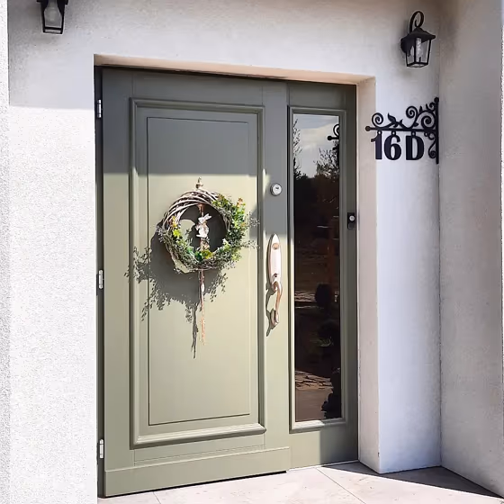 RAL Classic Cement grey RAL 7033 front door