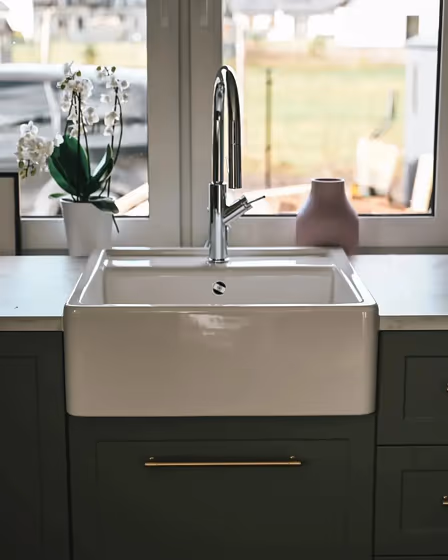 RAL Classic Cement grey RAL 7033 kitchen cabinets