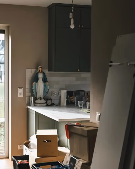 RAL Classic Cement grey RAL 7033 kitchen cabinets