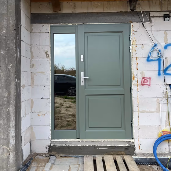 RAL Classic Cement grey RAL 7033 front door