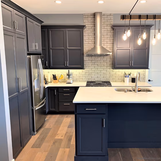 Charcoal blue kitchen