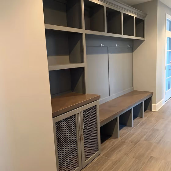 Sherwin Williams SW 7067 painted storage