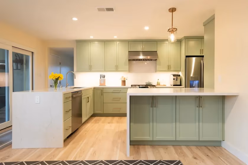 Clary Sage kitchen cabinets