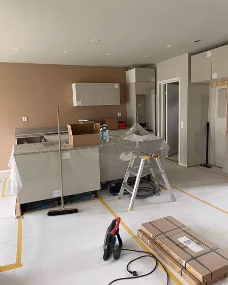 Jotun Desert Pink kitchen makeover