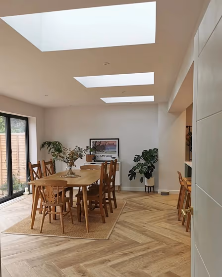 White kitchen interior Dulux Rock Salt color review