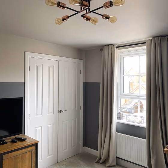 Living room color block painting Dulux Urban Obession