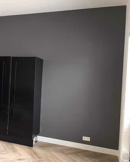 Dusty grey RAL 7037 accent wall