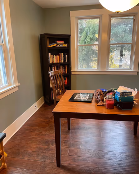 Sherwin Williams Dutch Tile Blue dining room paint
