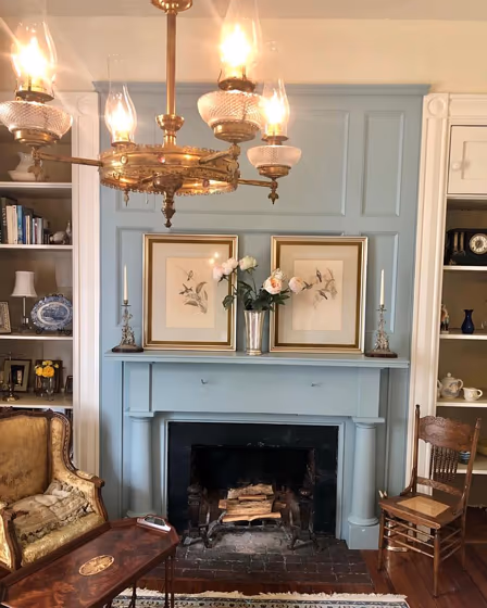 Sherwin williams dutch tile blue living room