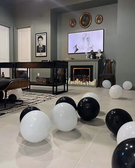 Evergreen Fog Living Room Fireplace