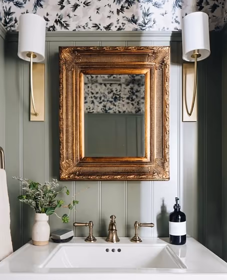 Sherwin Williams Evergreen Fog Bathroom