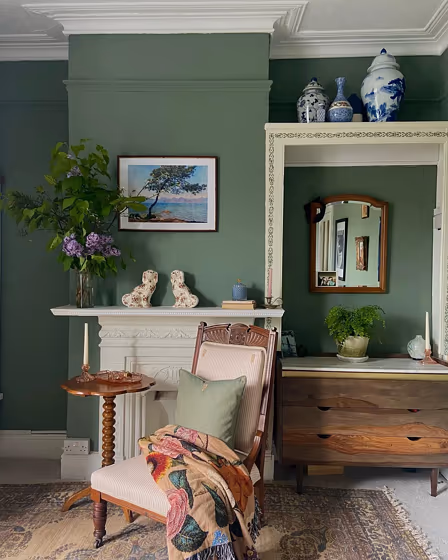 Farrow and Ball Card Room Green 79 living room