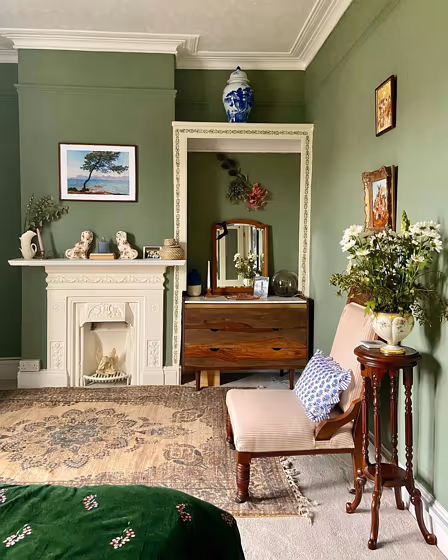 Farrow and Ball Card Room Green 79 living room