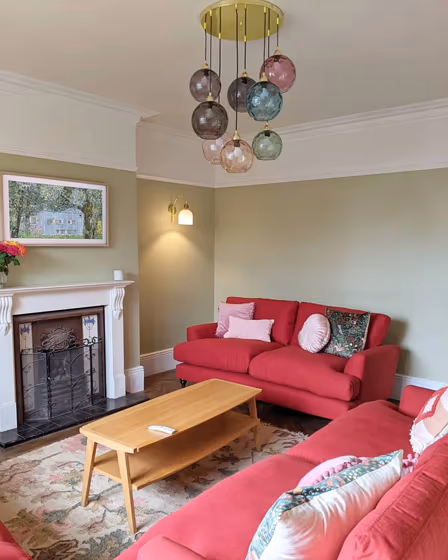 Farrow and Ball Cooking Apple Green 32 living room