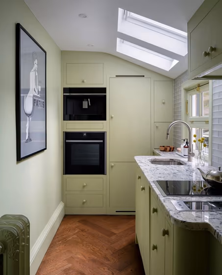 Farrow and Ball Cooking Apple Green 32 kitchen