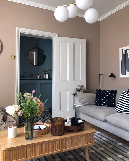 Farrow and Ball Dead Salmon 28 living room