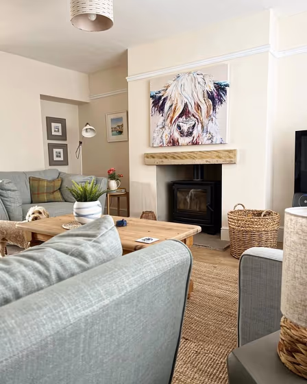 Living room Farrow and Ball Dimity review