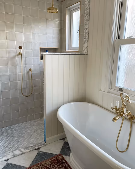 Farrow and Ball Dimity bathroom color review