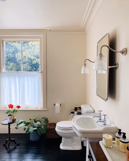 Farrow and Ball Dimity bathroom color review