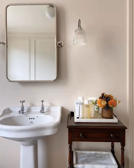 Farrow and Ball Dimity bathroom color review