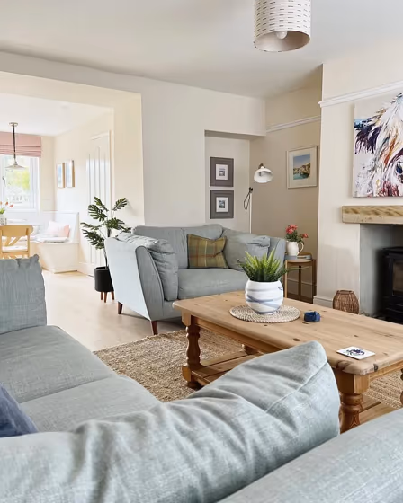 Farrow and Ball Dimity living room fireplace paint review